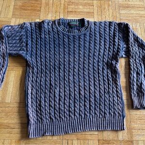 Men's Classic Navy Cable Knit Sweater
